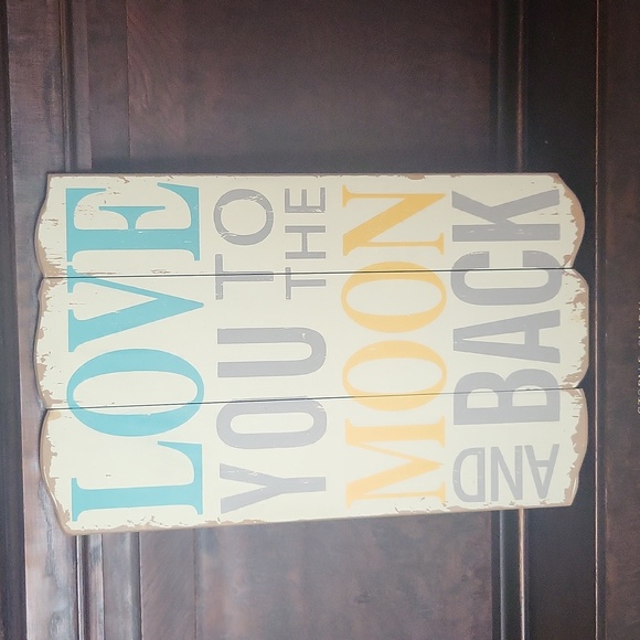 Creative Co-Op Other - Wall Art Love you to the moon and back (Rustic)
